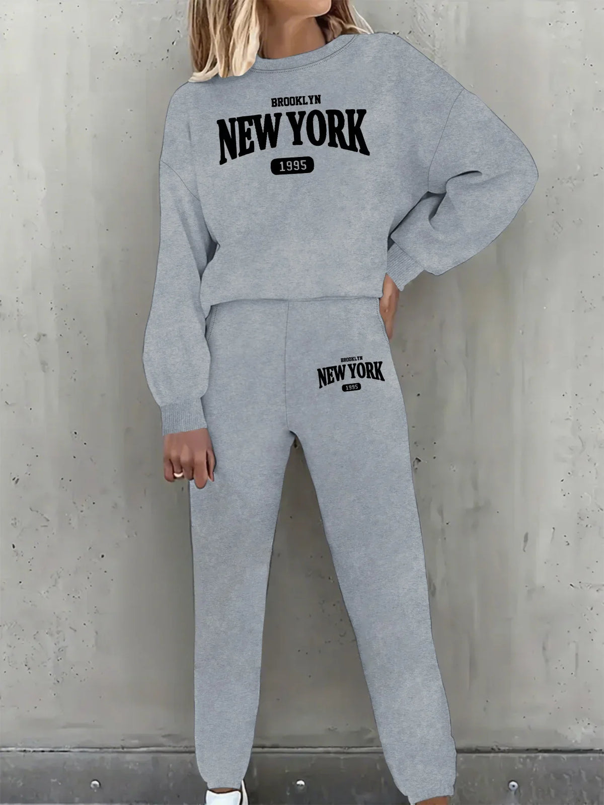 Conjunto Buzo Estampado New York y Pantalón