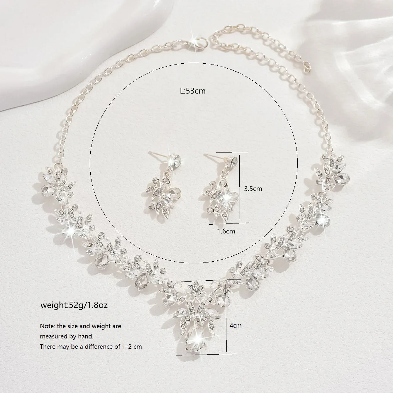 Set de Collar y Aros con Gota de Agua (3 Piezas)