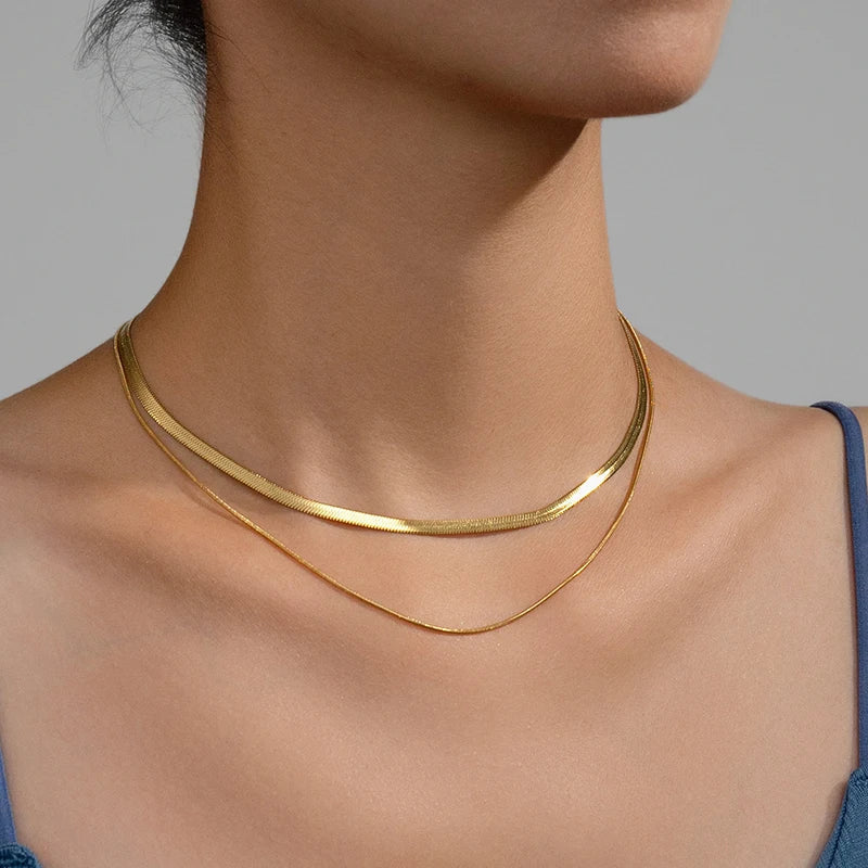 Choker Cadena Tipo Serpiente de Acero Inoxidable