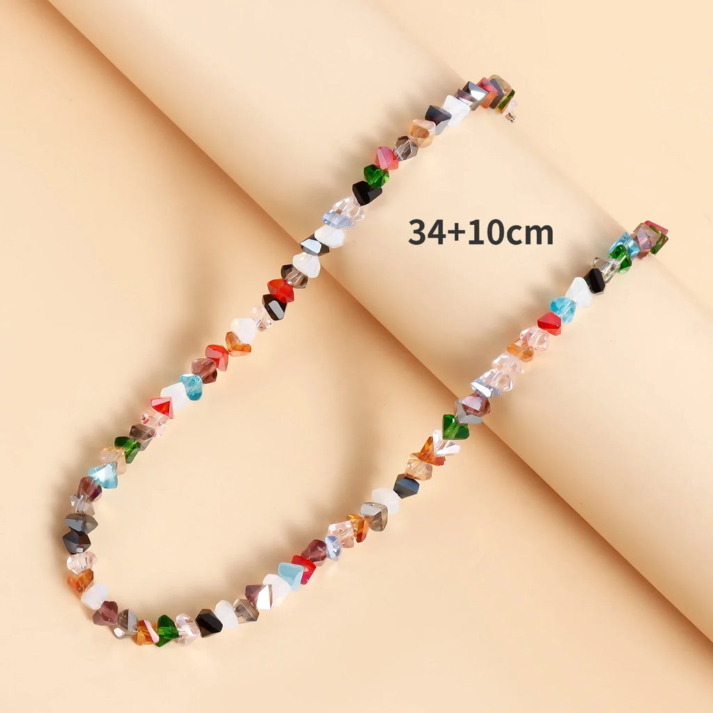 Choker de Cristal Multicolor Estilo Vintage