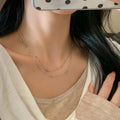 Choker Doble Capa con Zirconia de Acero Inoxidable