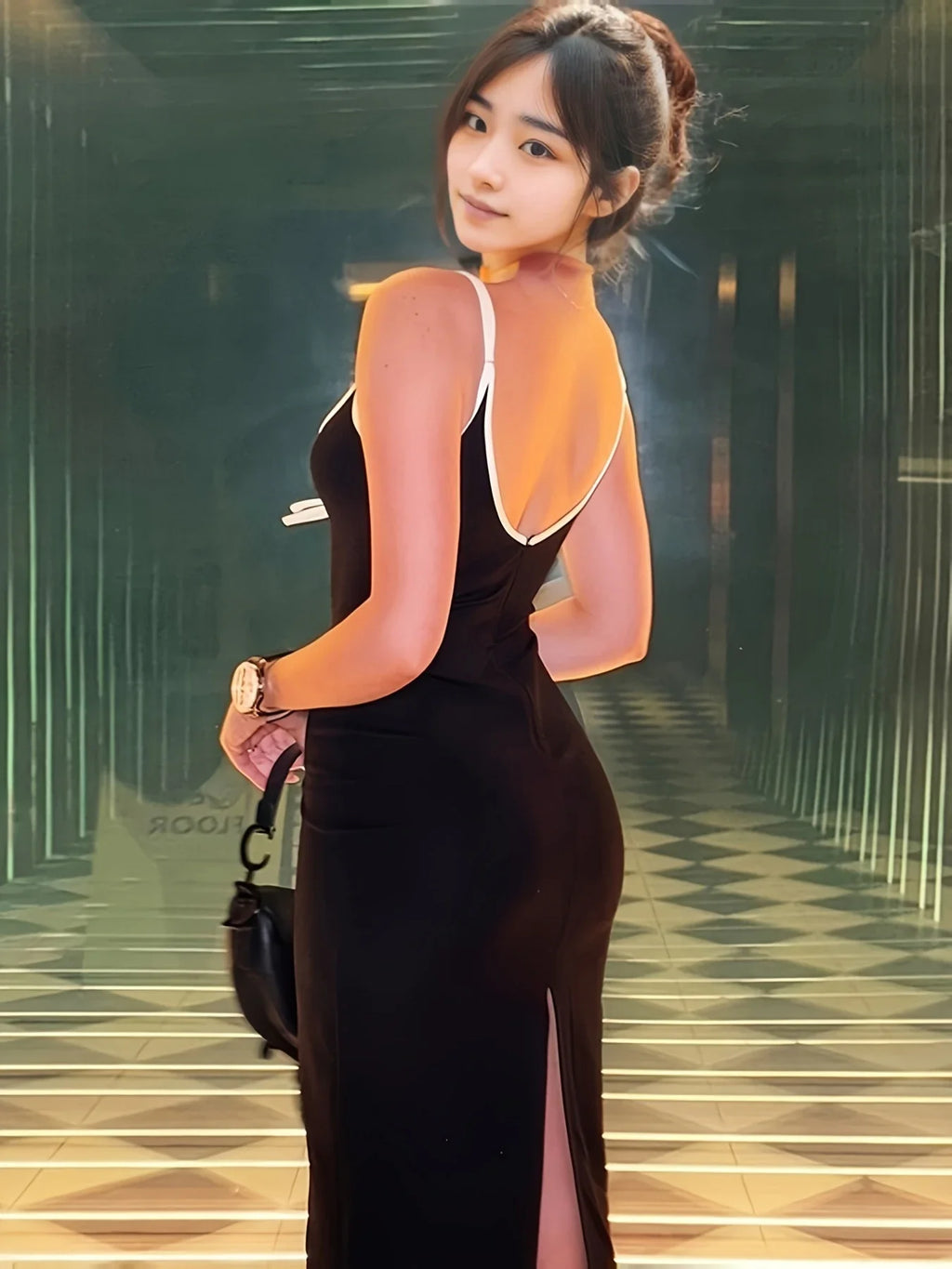 Vestido Largo Bodycon sin Mangas para Fiesta