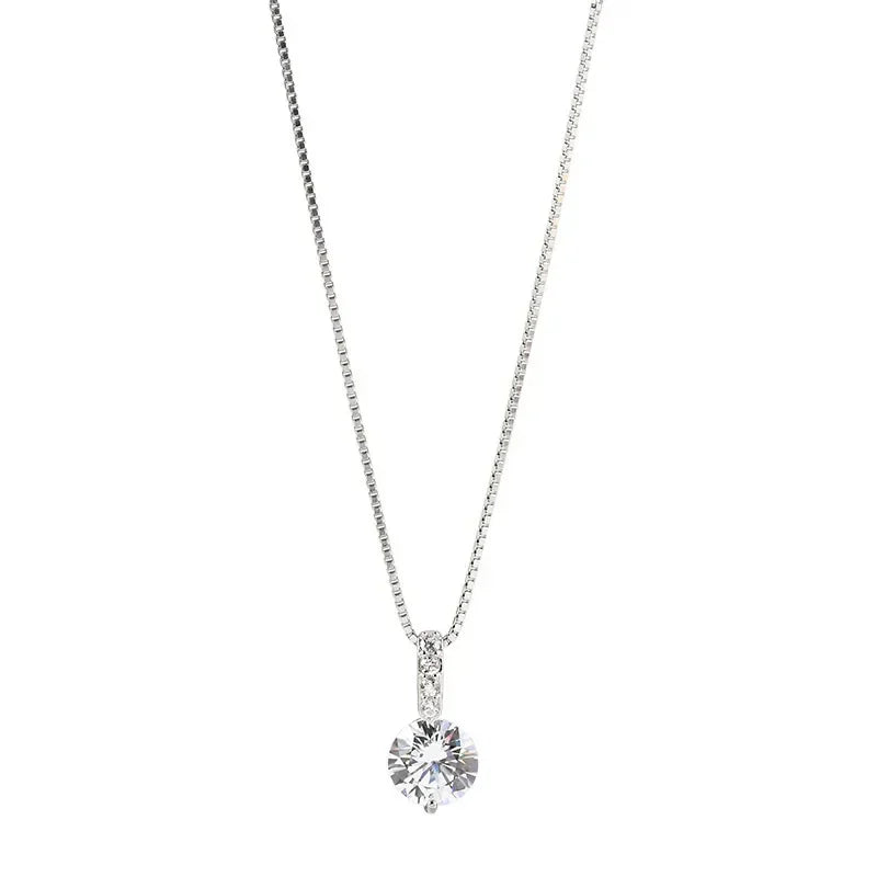 Collar de Plata 925 con Zirconia Estilo Minimalista