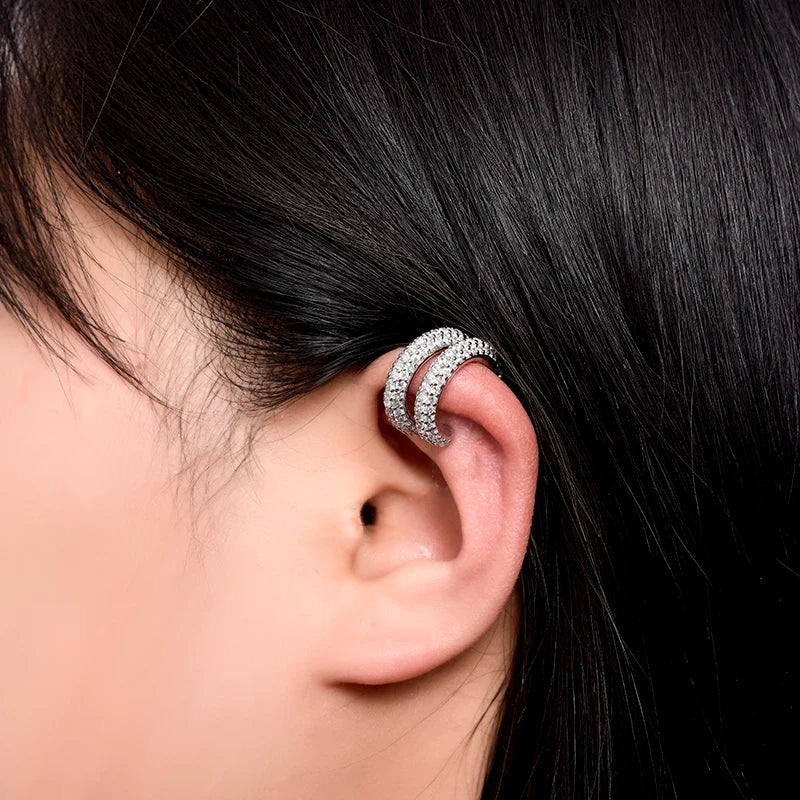 Ear Cuff Cartílago Forma C con Zirconia