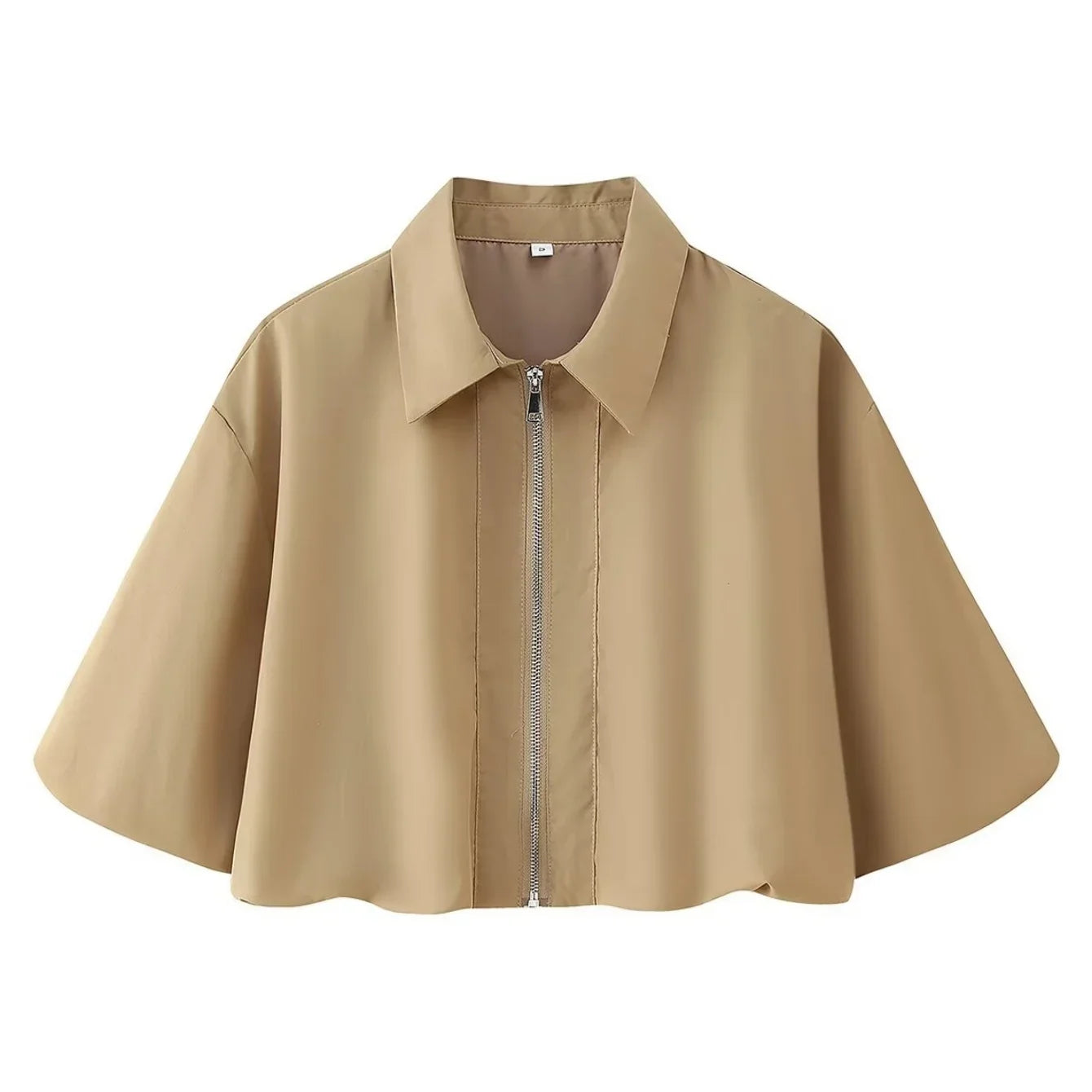Conjunto Campera Corta con Cierre y Falda Plisada Tipo Globo