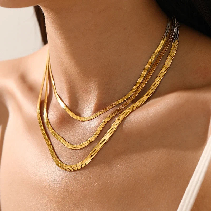 Choker Cadena Tipo Serpiente de Acero Inoxidable