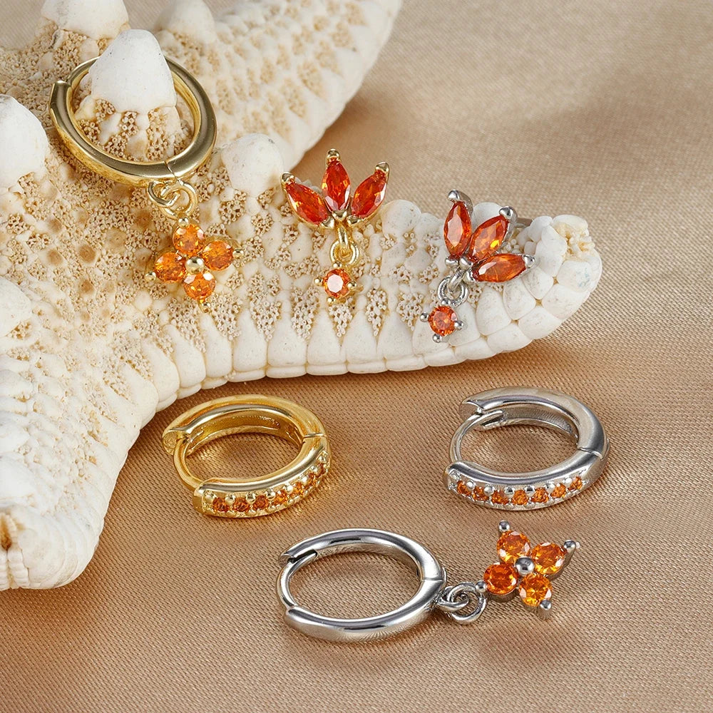 Set 3 Pares de Aros Colgantes con Zirconia