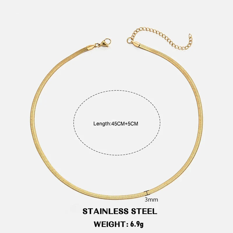 Choker Cadena Tipo Serpiente de Acero Inoxidable