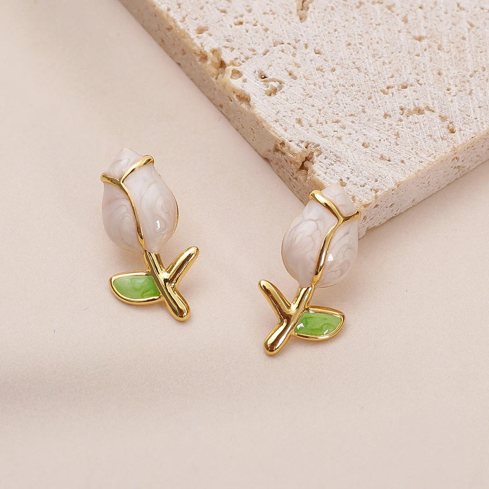 Aros con Forma de Rosa de Acero Inoxidable