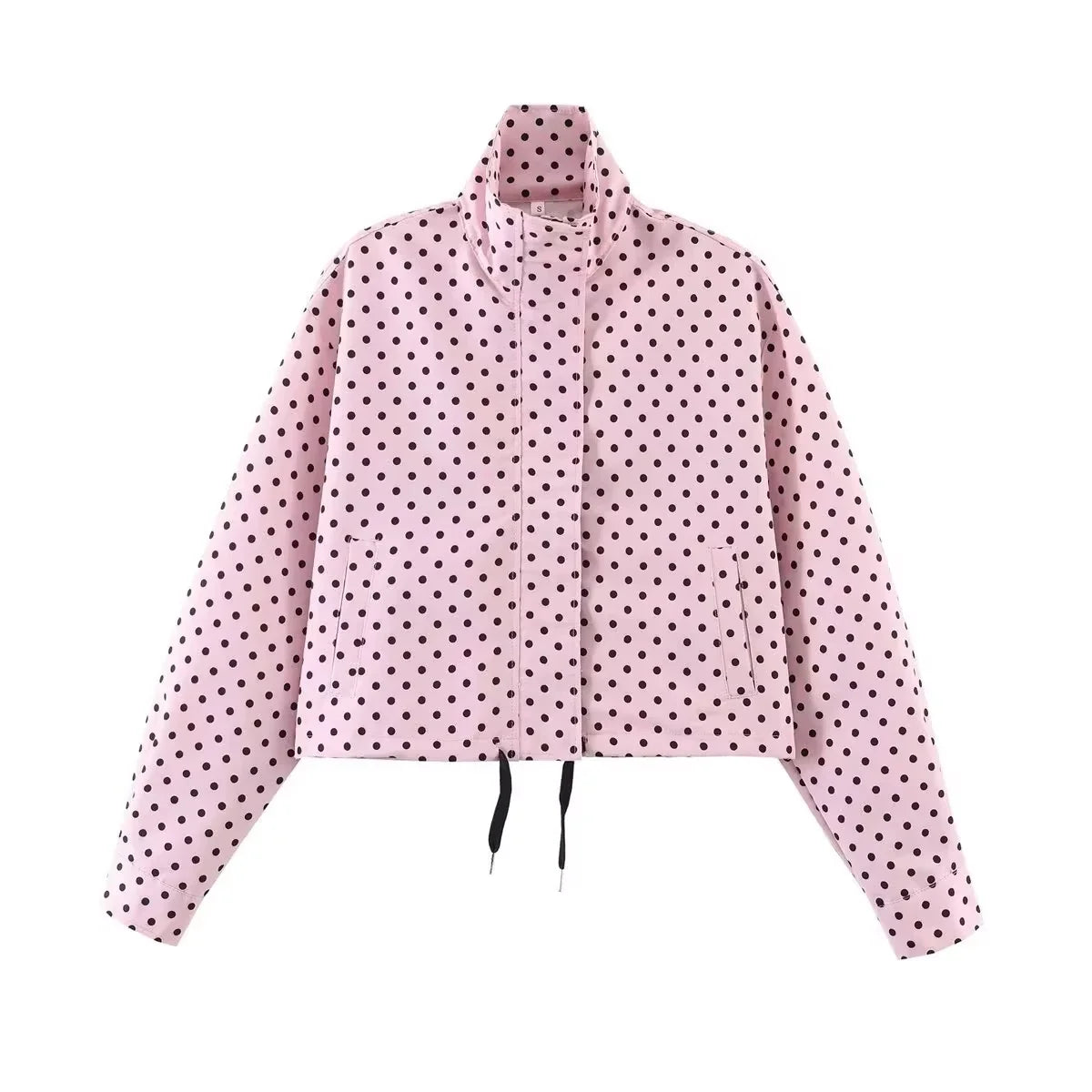 Conjunto Campera con Lunares y Short Cuello Alto